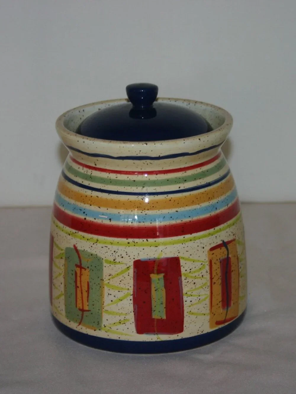 Pfaltzgraff Stoneware Pottery Hand Painted 'Sedona' Small Cookie Jar w/Lid B-328